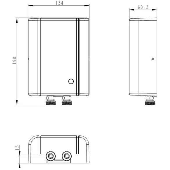 Kleindurchlauferhitzer, BxHxT: 13,4 x 24 x 6,3 cm, 5,5 kW