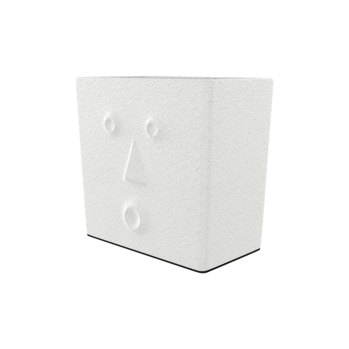 BAHO - Cache-pot blanc en terre cuite H21 cm