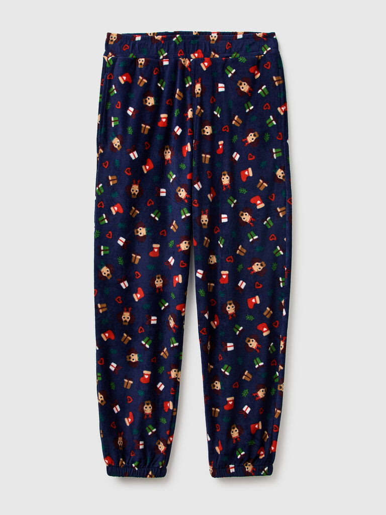 Fleece trousers with Christmas print