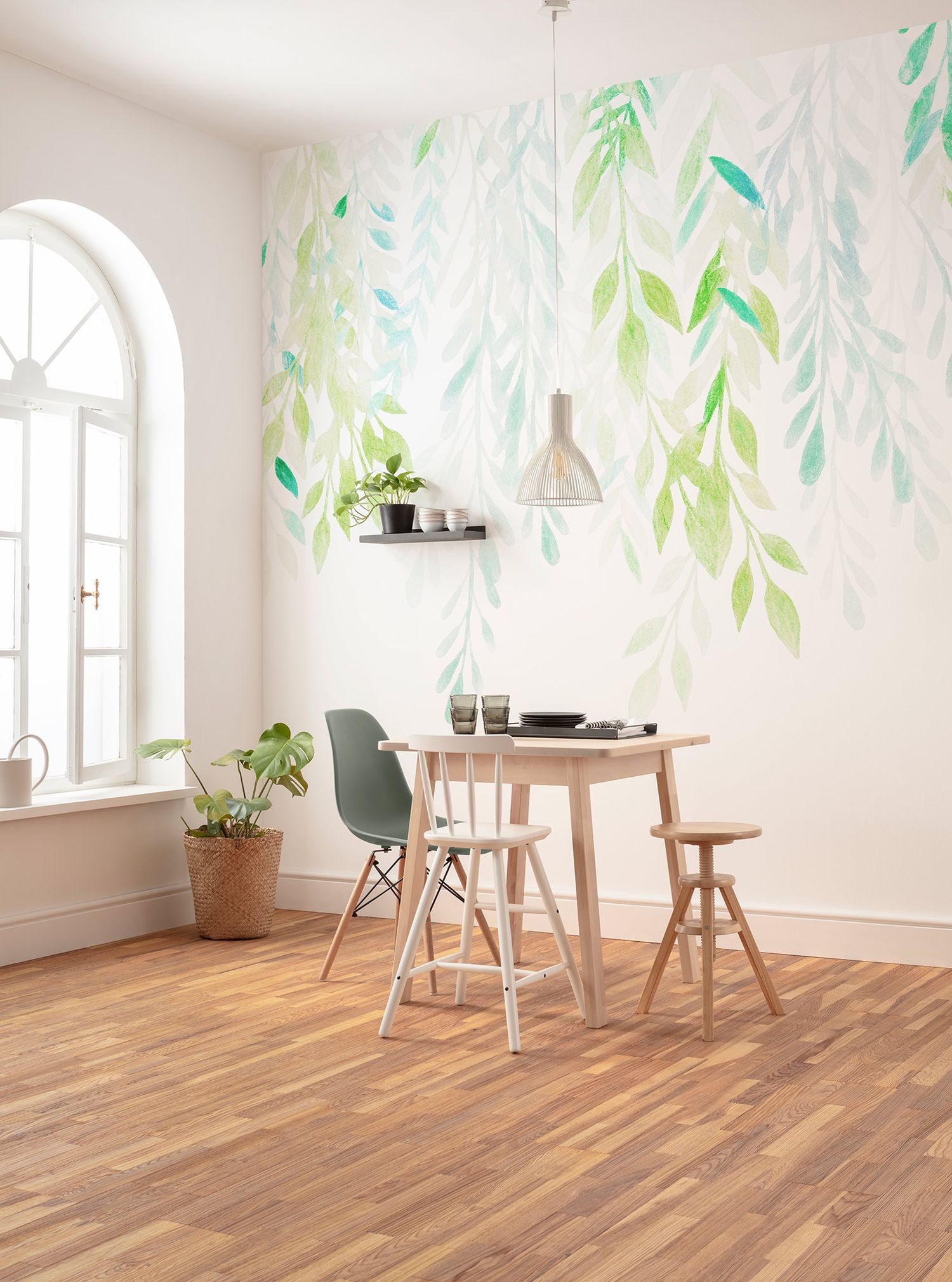 Komar fotobehang bladeren groen - 350 x 250 cm - 610026
