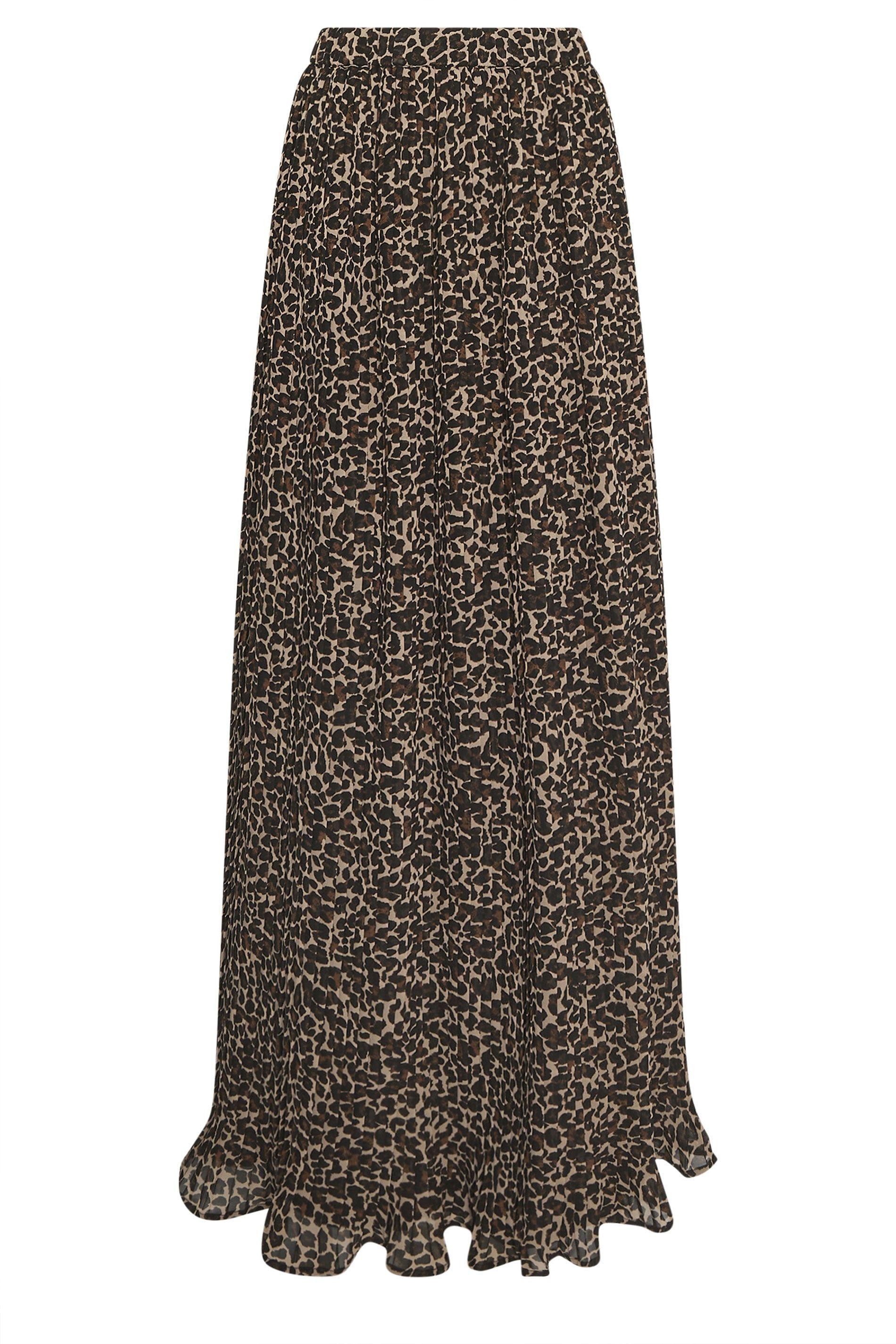 Long Tall Sally Tall Leopard Print Pleated Maxi Skirt
