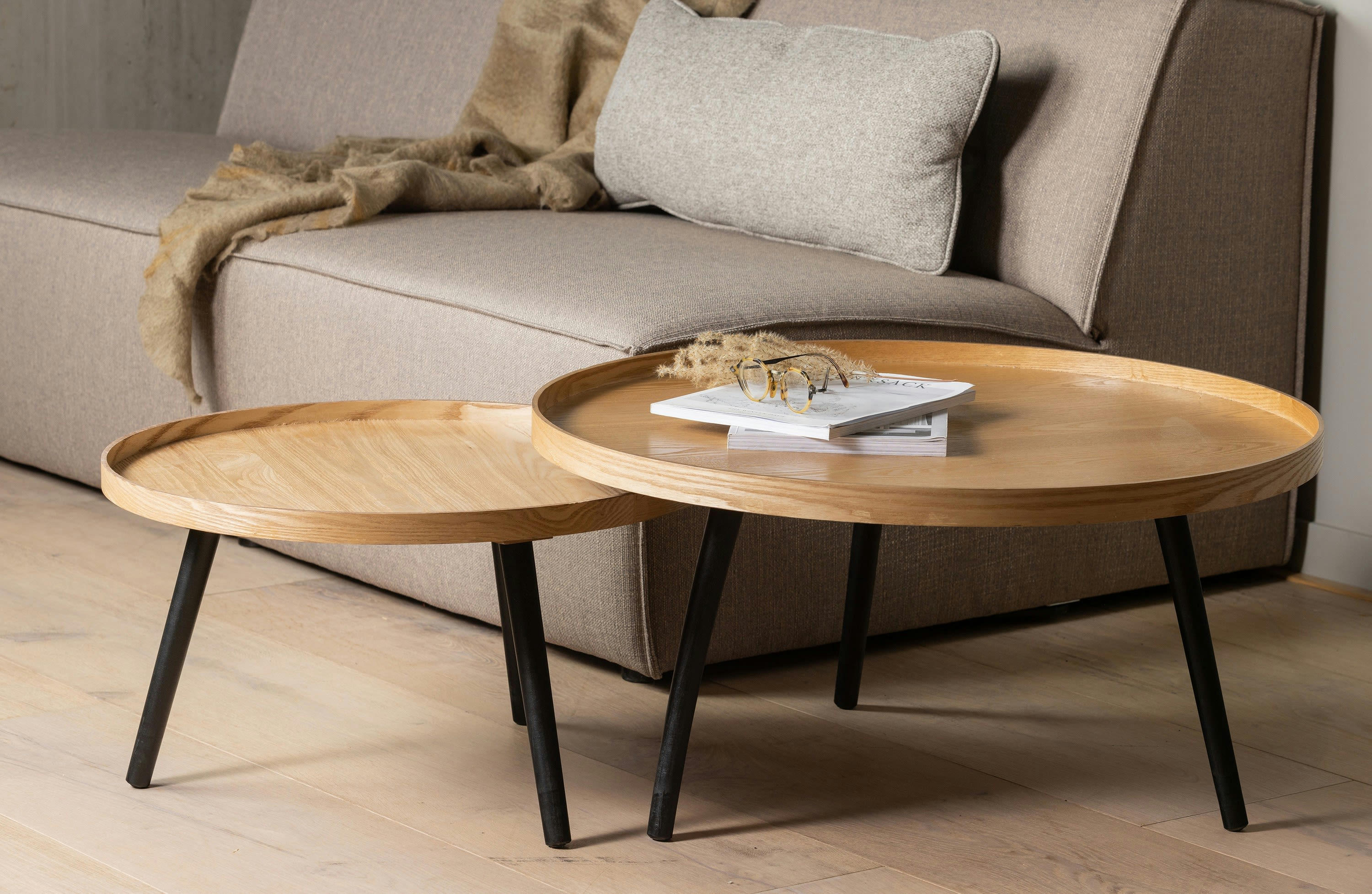 MESA - Grande table d'appoint en bois beige