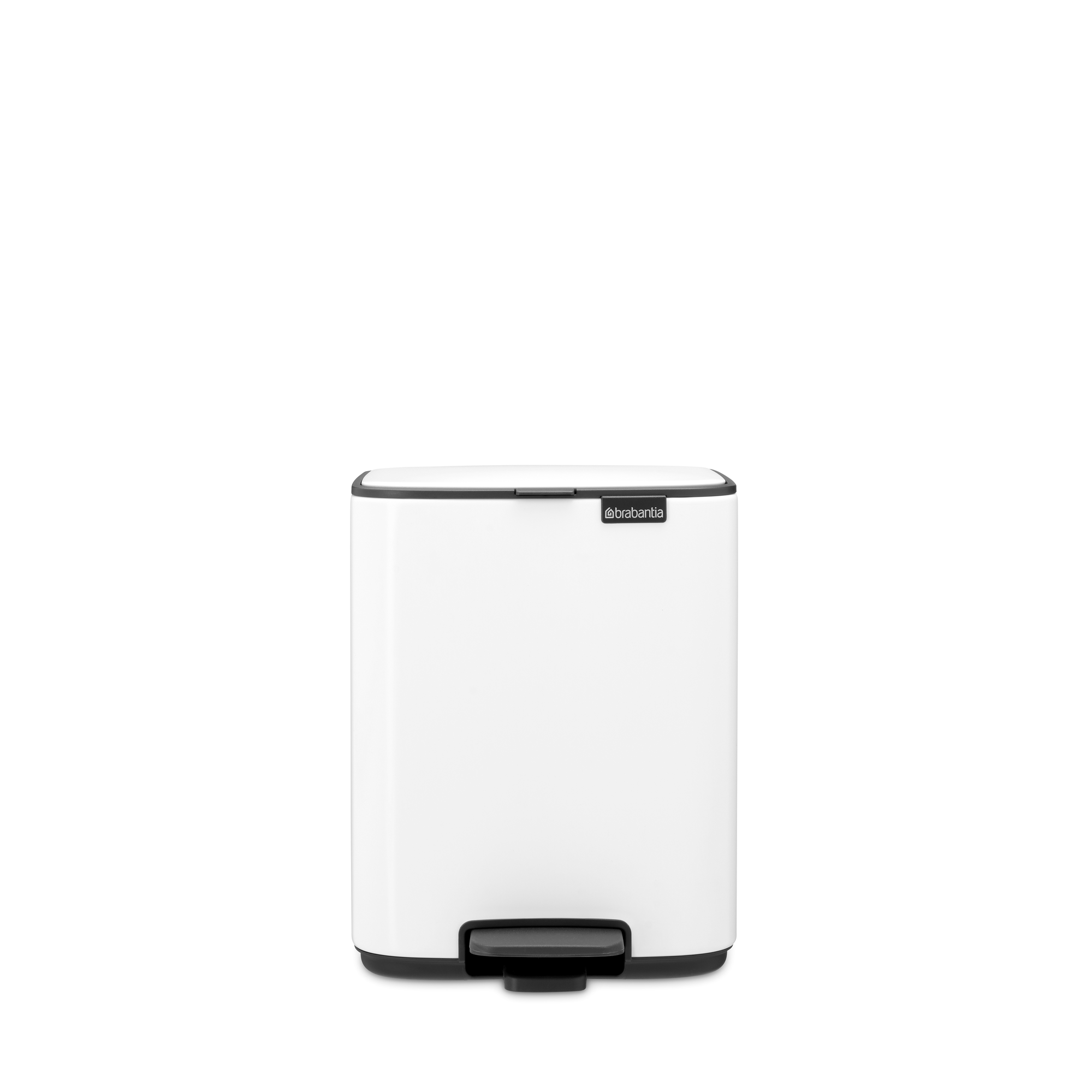 Brabantia Bo Pedaalemmer, 7 liter, stil sluitend, kunststof binnenemmer - White