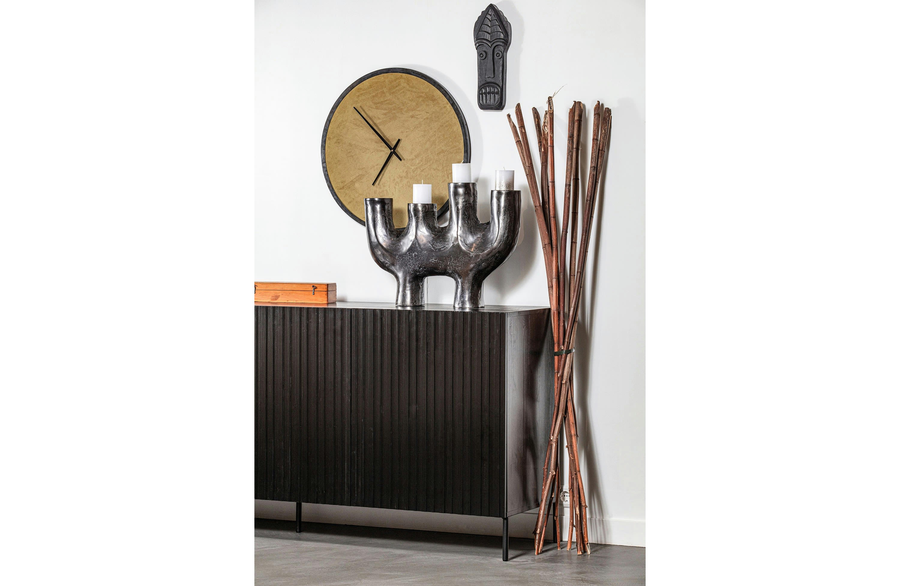 RENSKE - Pendule en velour ocre D62