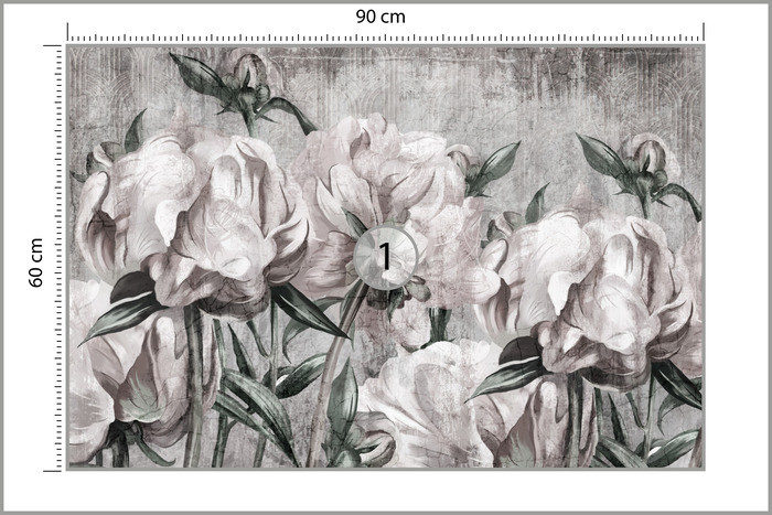 Fototapeta Peonie W Stylu Vintage 90x60cm