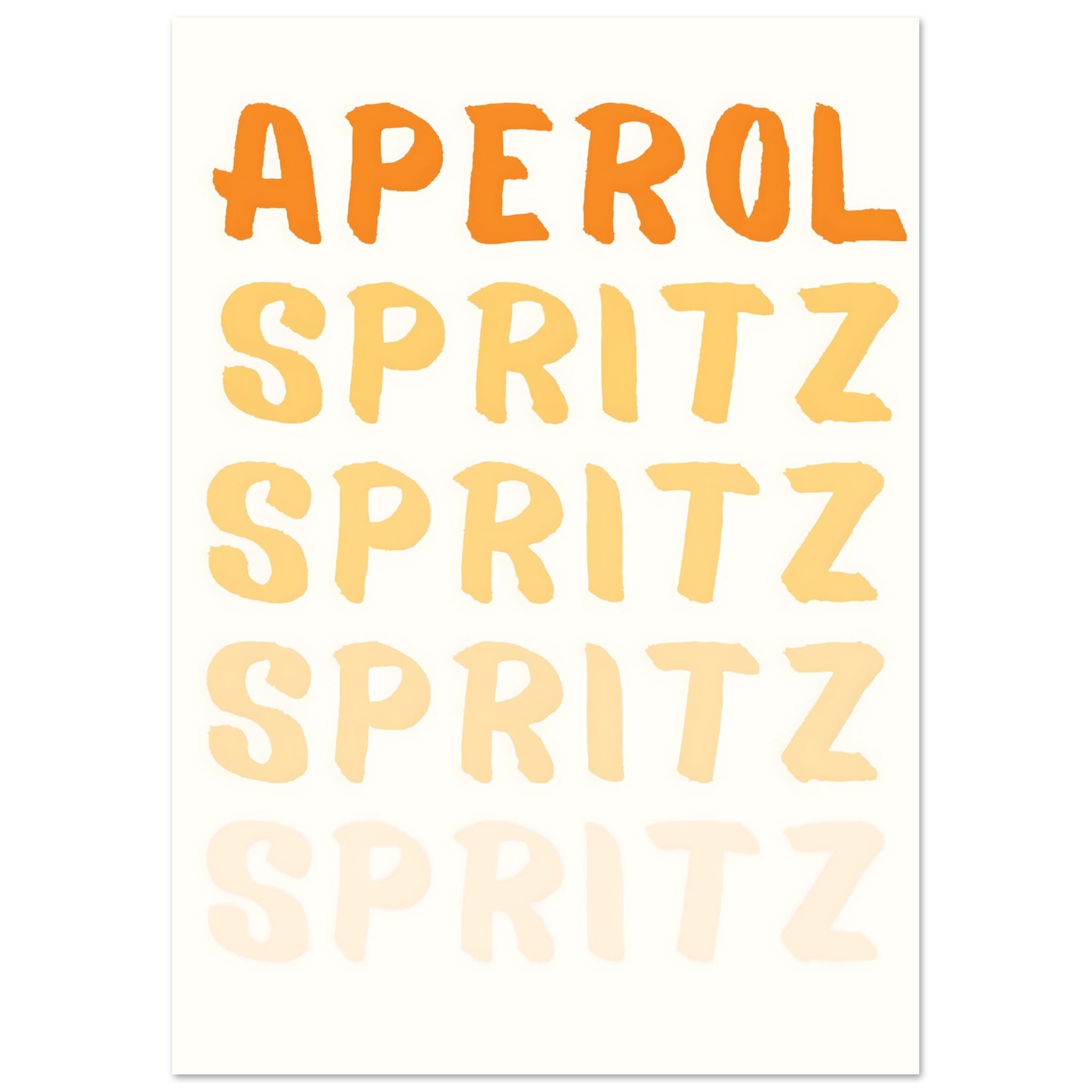 Artfulprints Poster Aperol Spritz - Written  - A4 21x29.7 cm - Oranje
