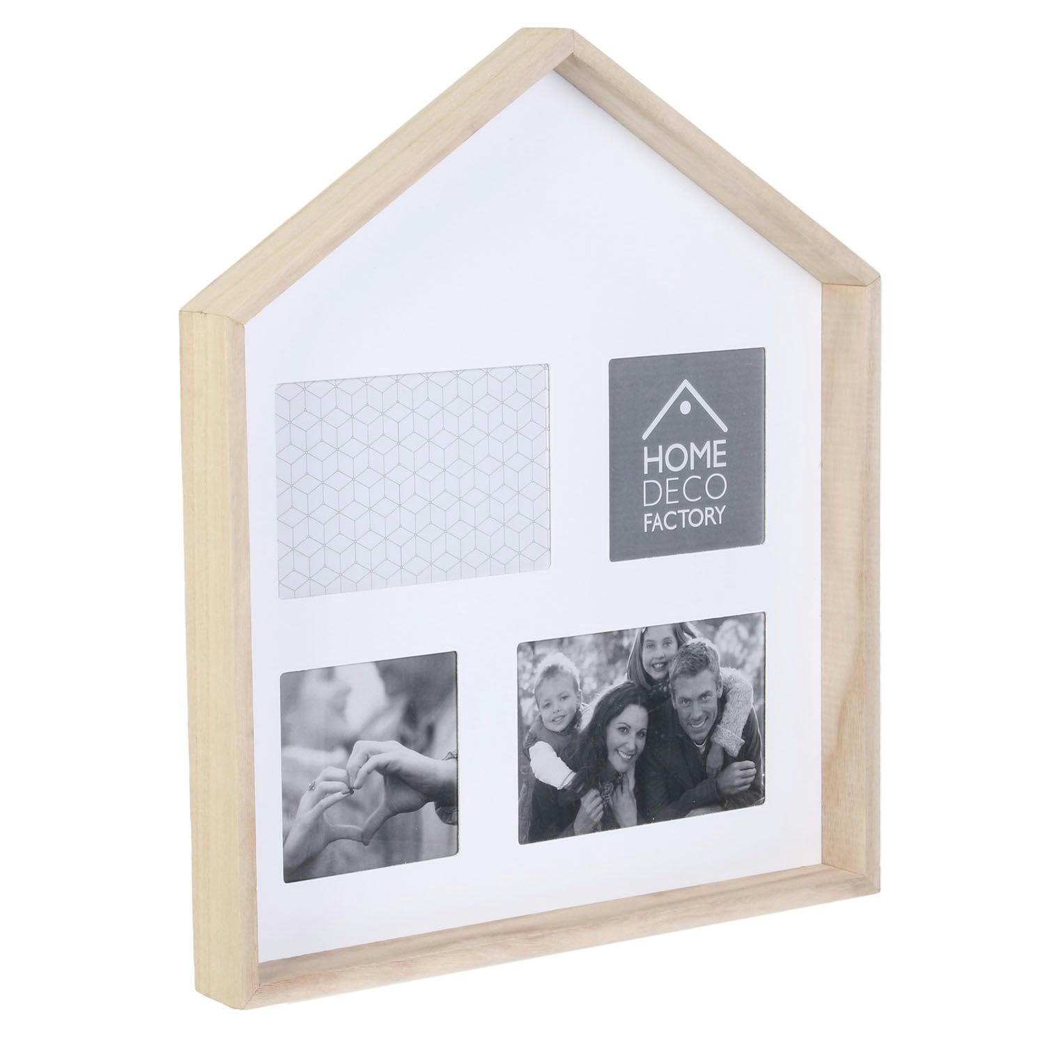 MAISON - Pêle-mêle design bois maison 4 photos marron