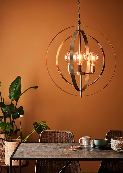 Lampa wisząca Orbit 3-punktowa metalowa złota