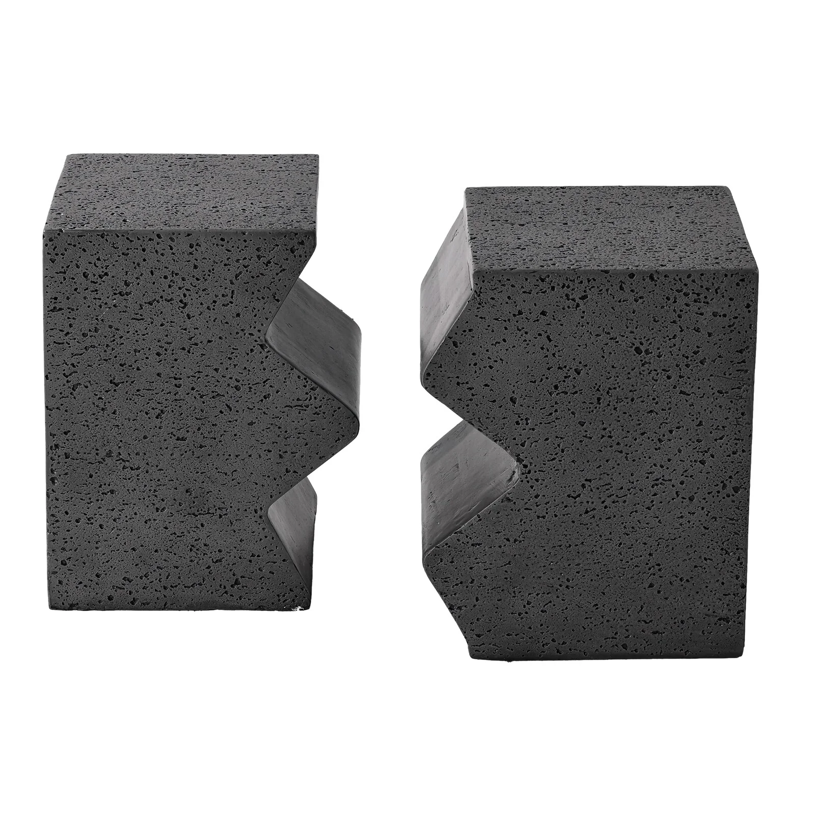 COSIEST Outdoor Concrete Side Tables (Set of 2)
