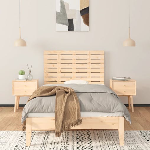 NNEVL Wall Headboard 96x3x63 cm Solid Wood Pine