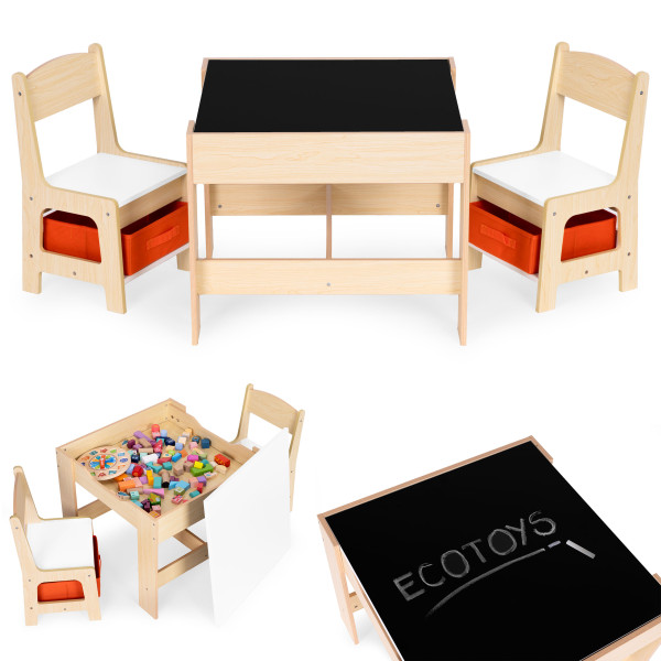 Zestaw mebli dla dzieci stolik tablica kredowa ECOTOYS