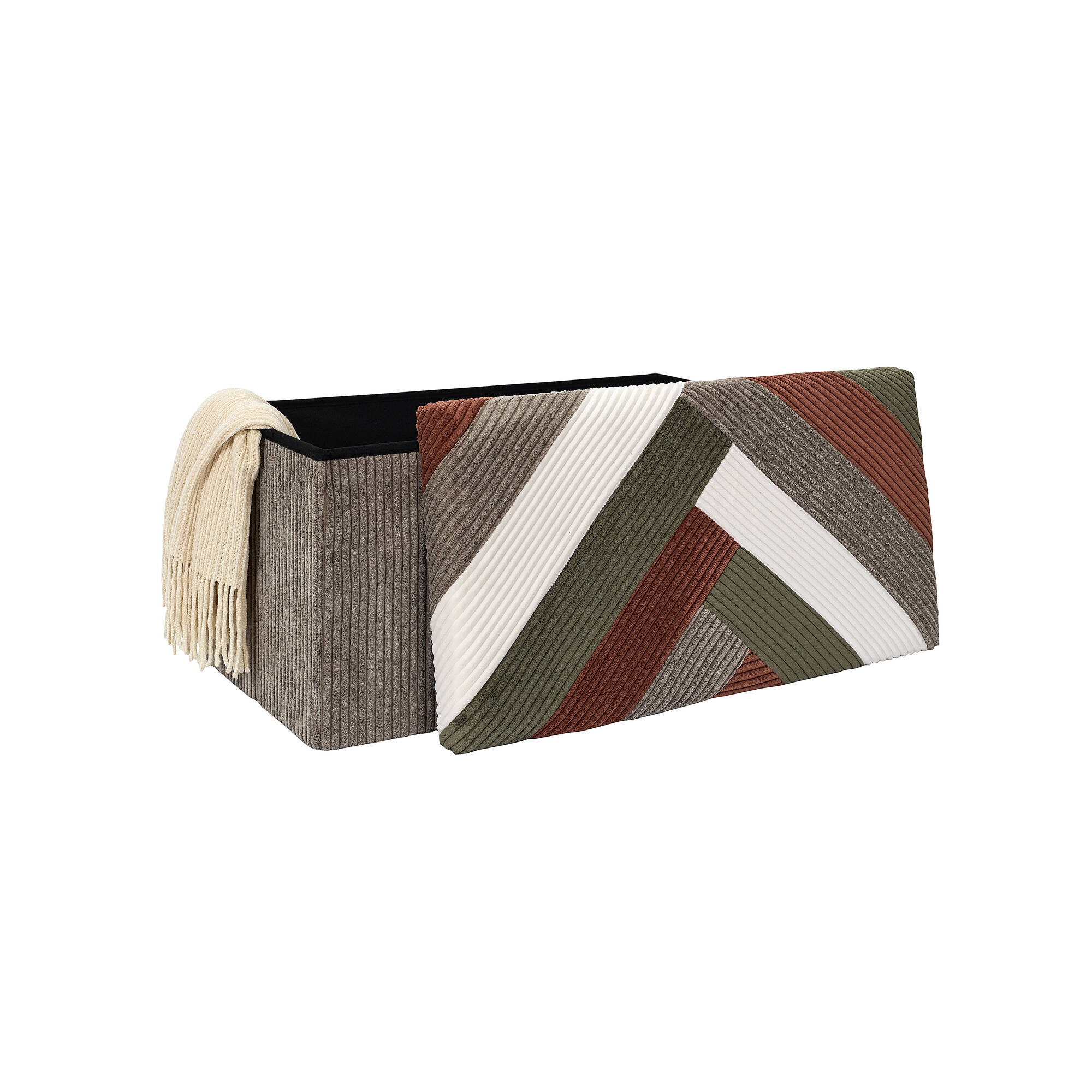 Banc-coffre pliable patchwork