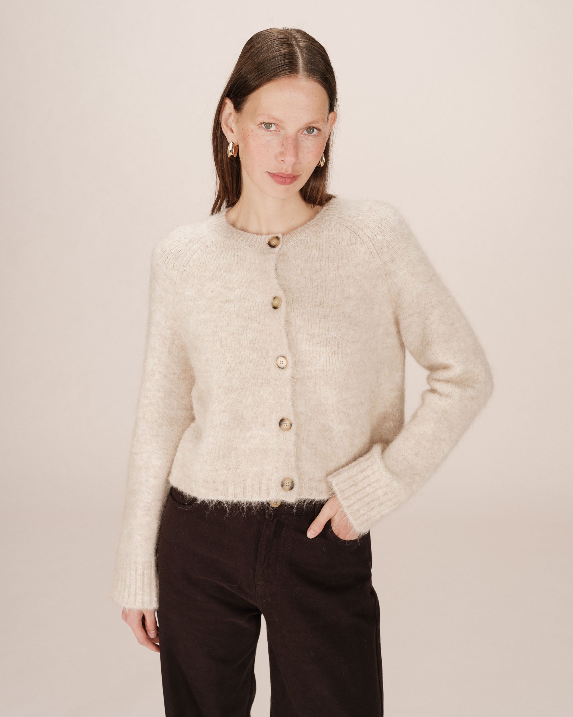 Cardigan laine et alpaga vanille Salma