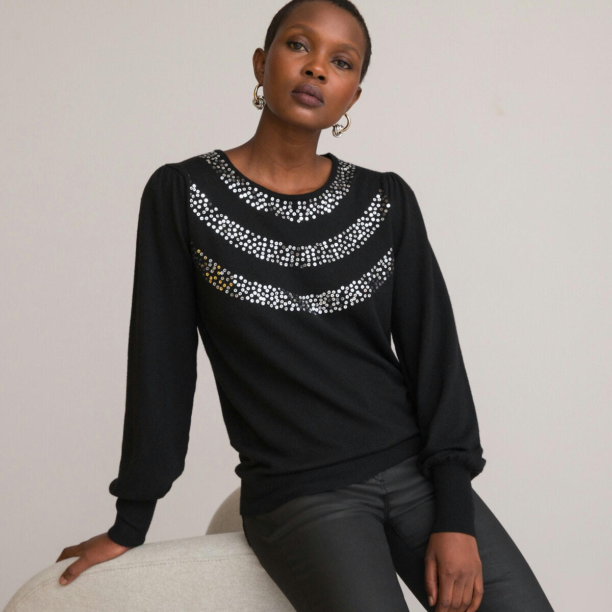 Pull col rond en fine maille