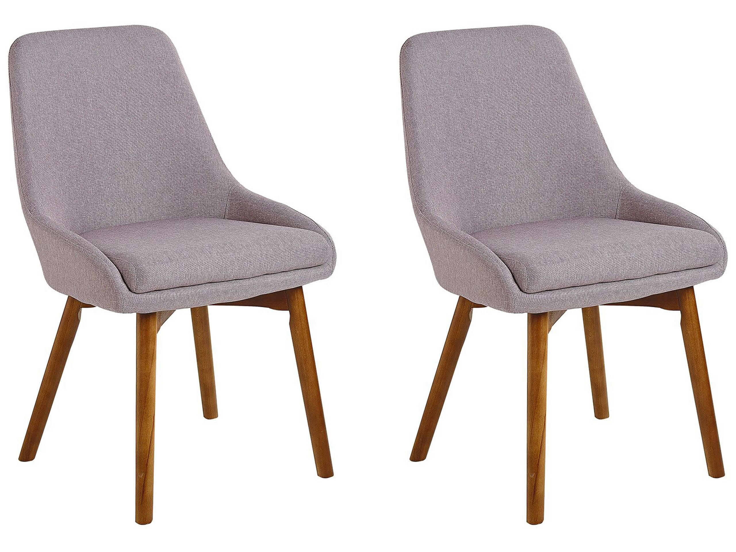 MELFORT - Lot de 2 chaises de salle à manger en tissu gris taupe