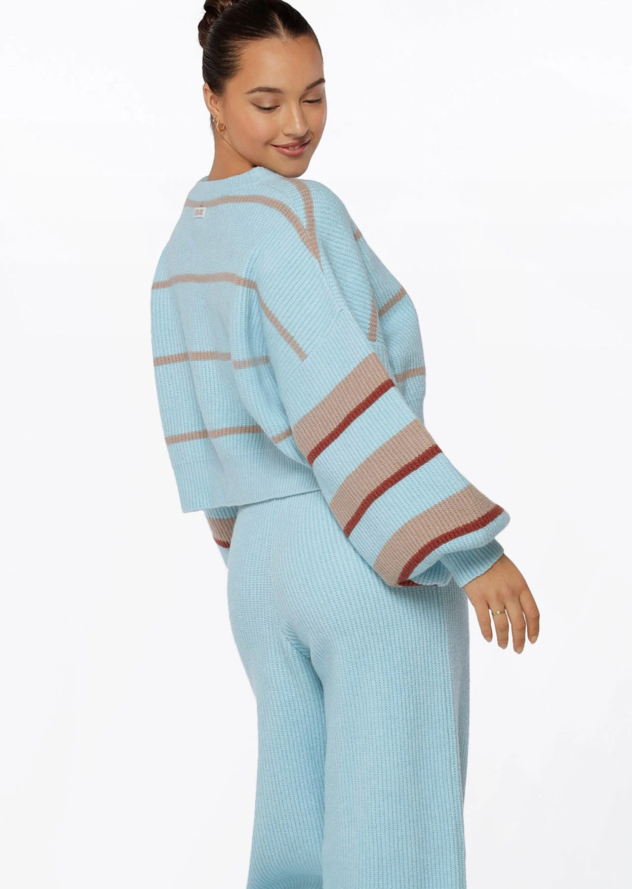 Merino Blend Cropped Stripe Knit
