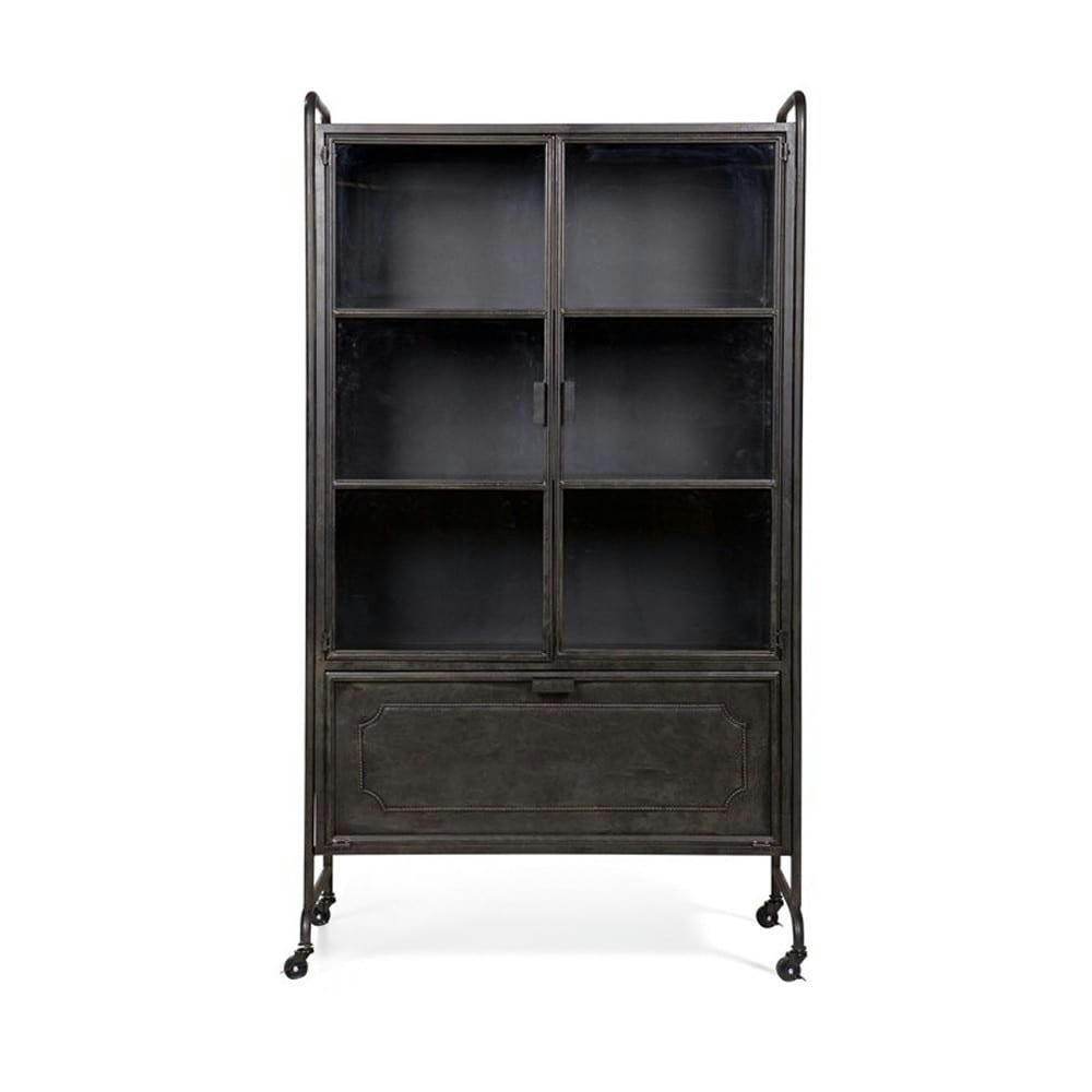 HUDSON - Vitrine en métal style industriel noir