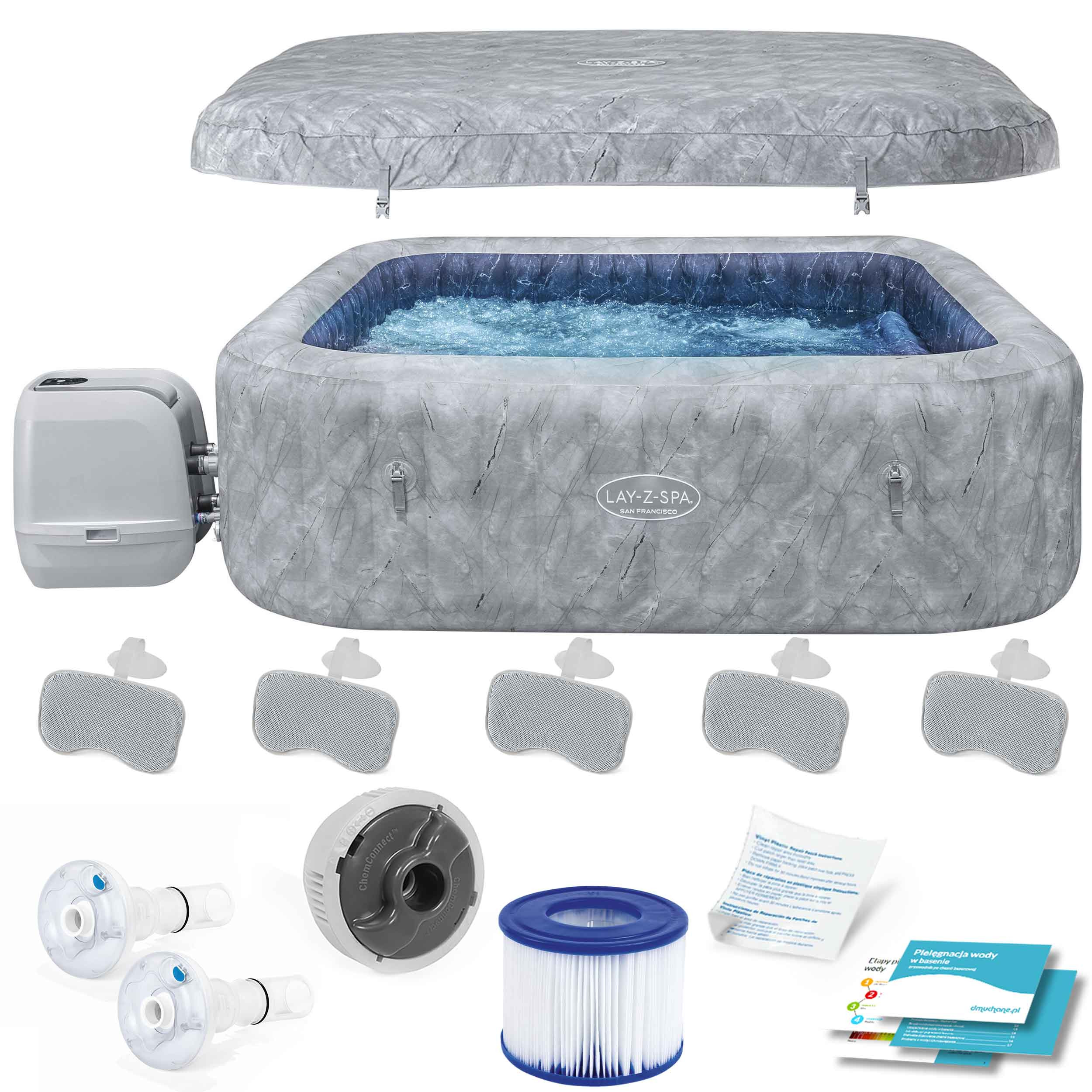 Dmuchane spa ogrodowe 7-osobowe hydromasaż WIFI Bestway 6001Q