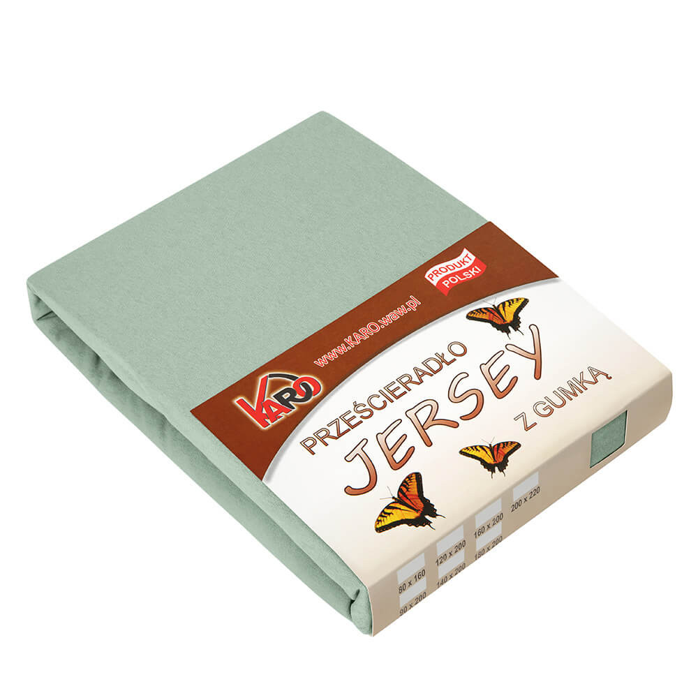 Prześcieradło jersey z gumką 70x140 oliwkowe KARO