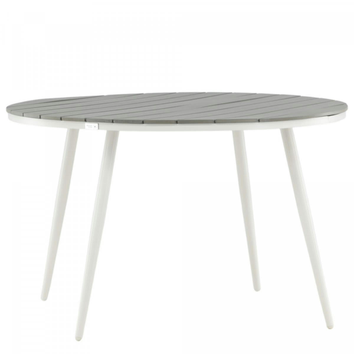 MARTINA - Table de jardin ronde 120cm en bois gris
