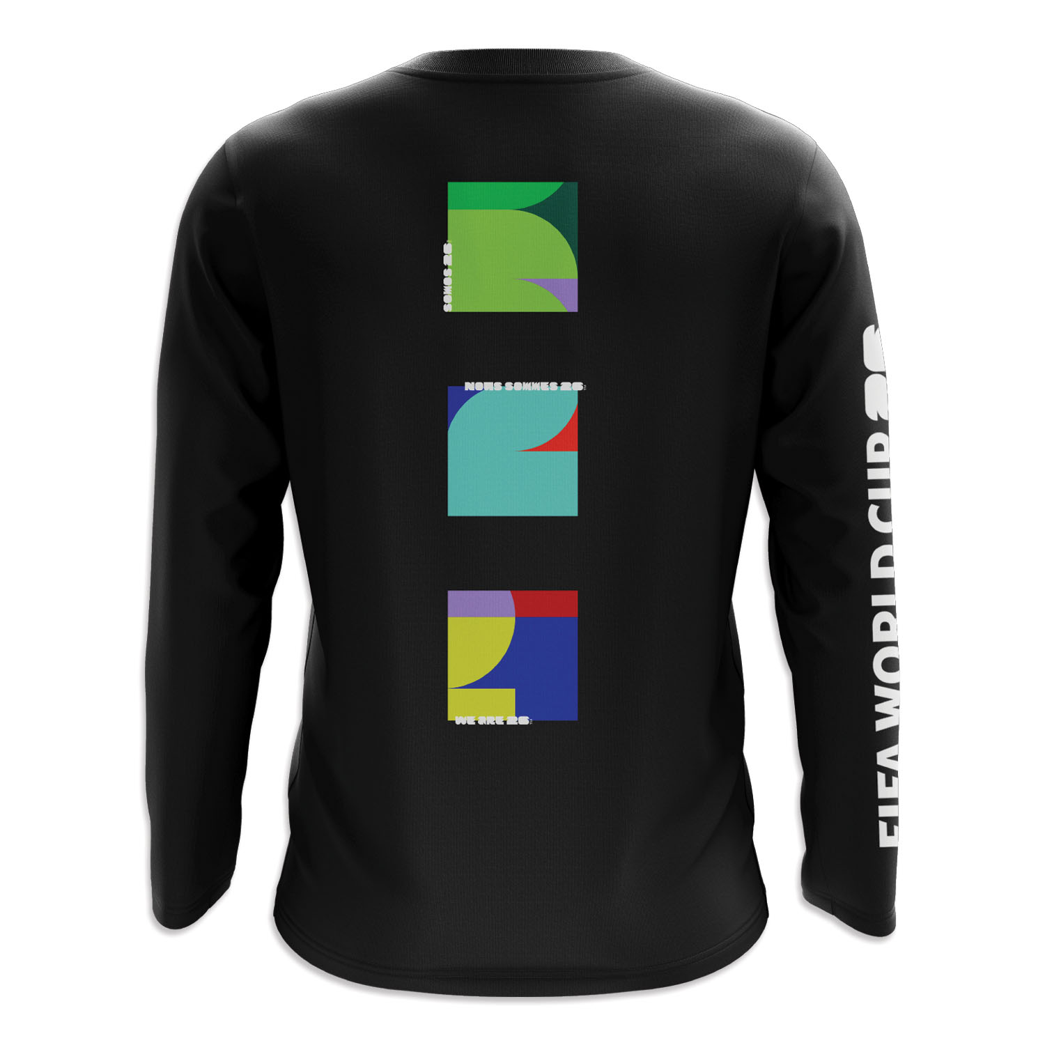 2026 World Cup Tiles Long Sleeve Black T-Shirt - Unisex