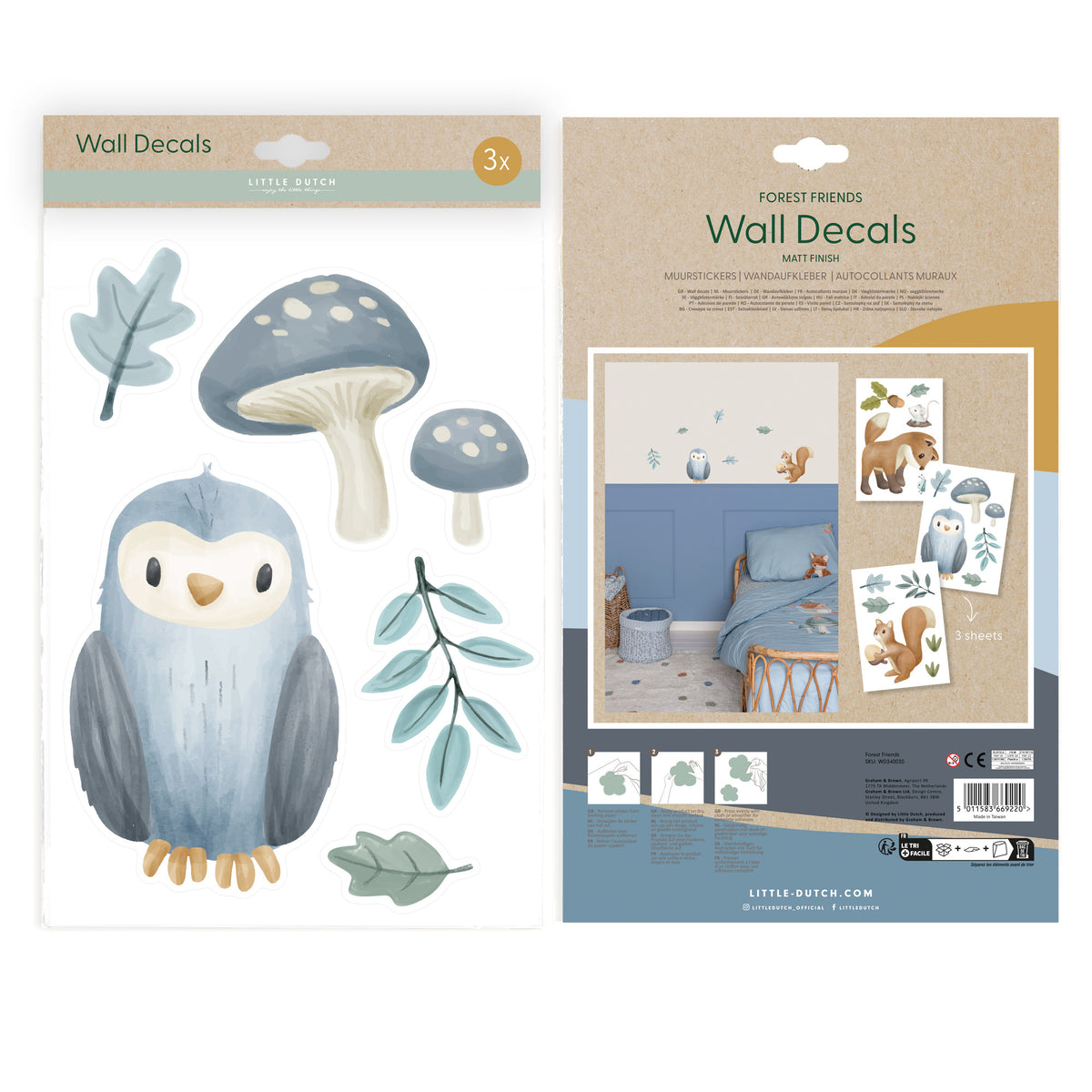 Little Dutch Muurstickers Forest Friends