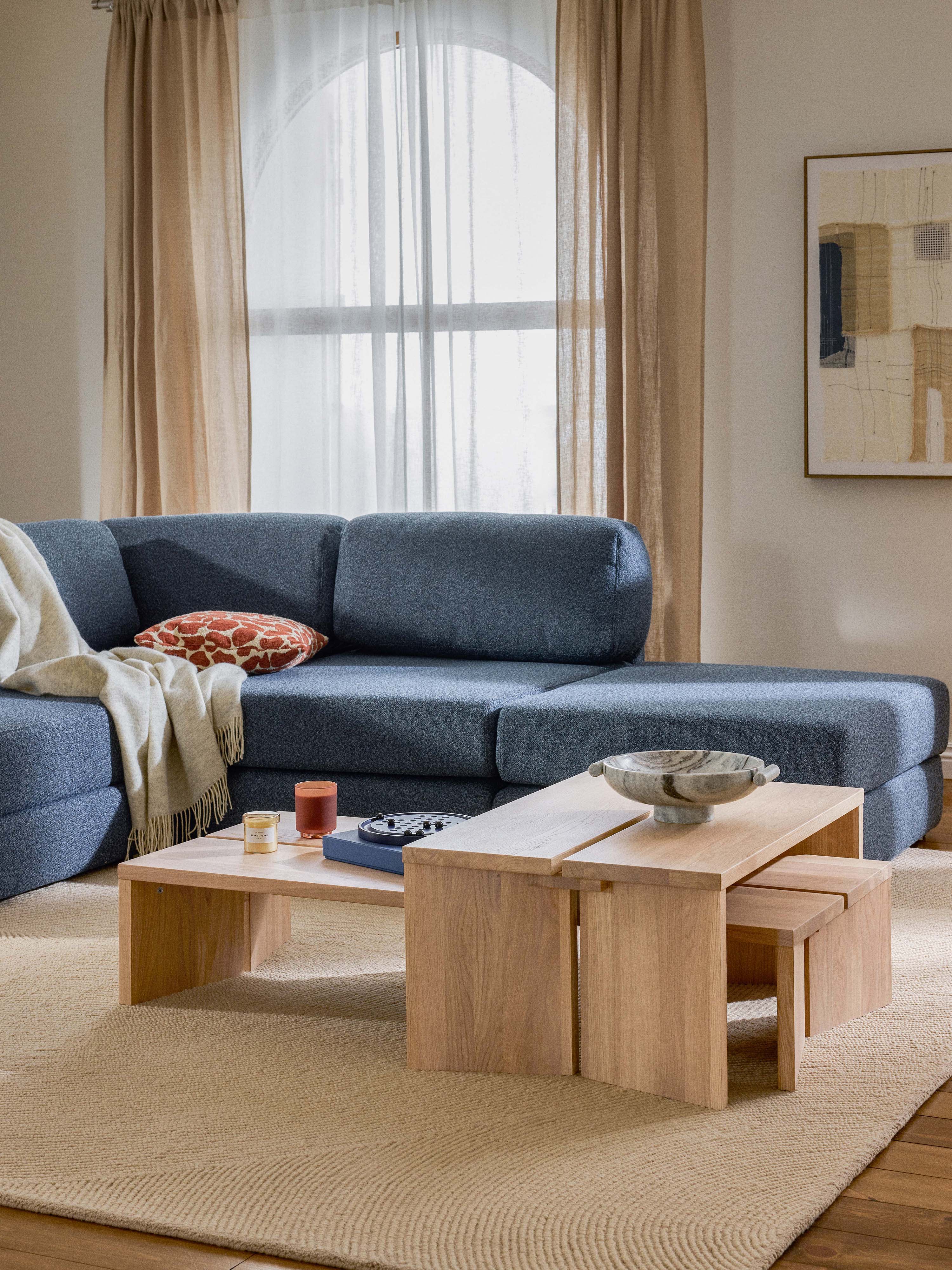 Couchtische Amad aus Eichenholz, 2er-Set