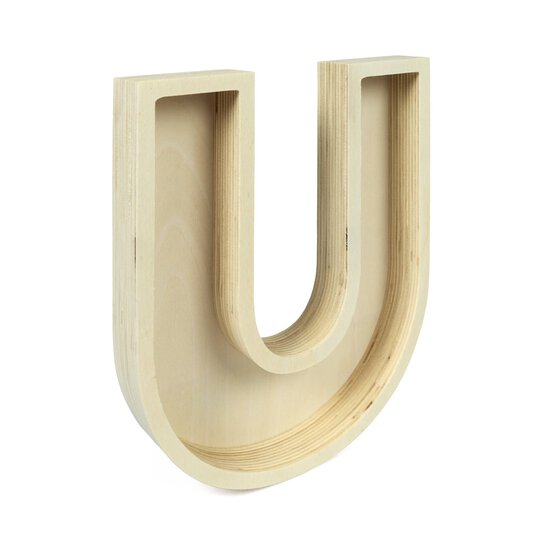Wooden Fillable Letter U 22cm