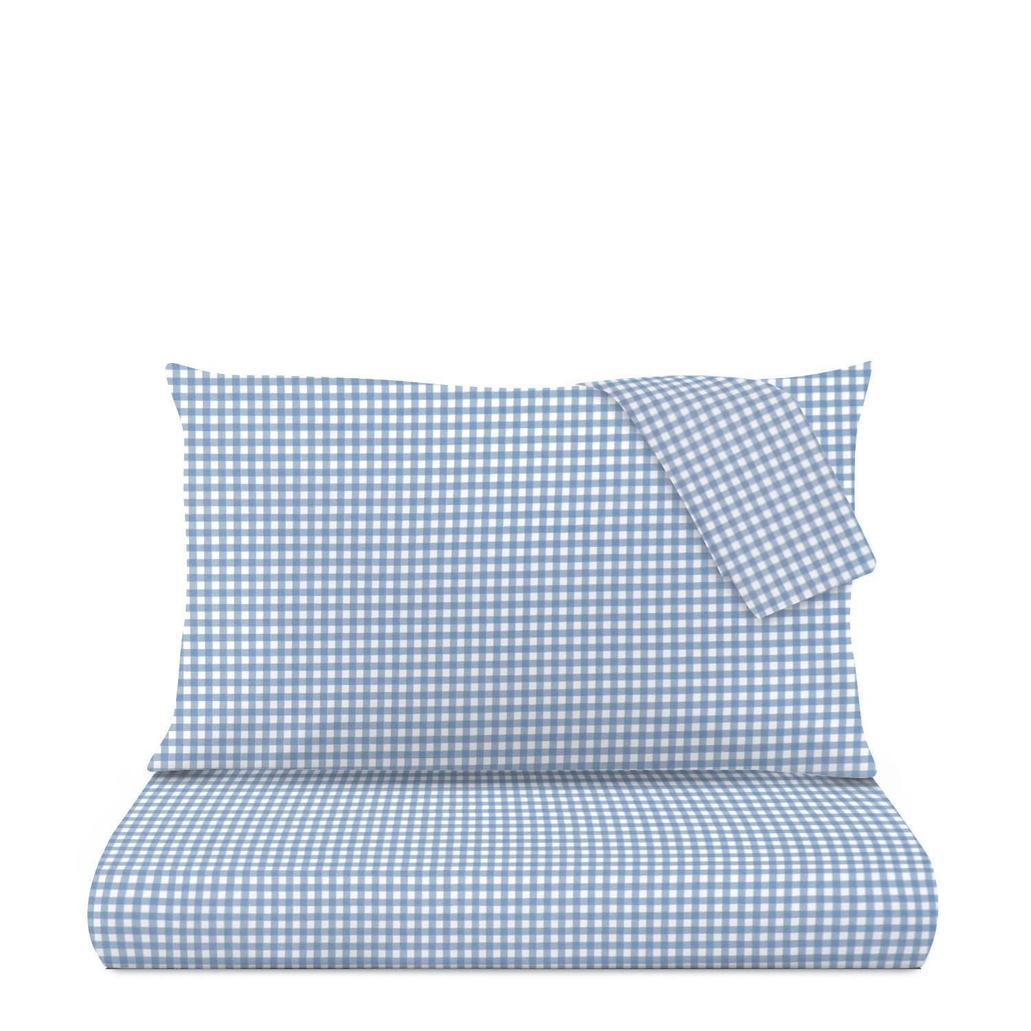 Parure letto matrimoniale quadretti blu Young