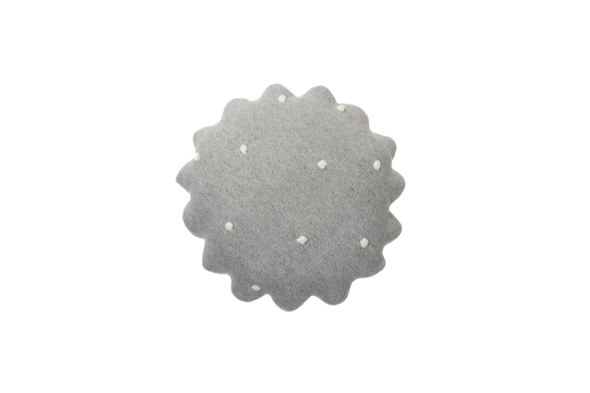 BISCUIT - Coussin biscuit de coton gris 25x25