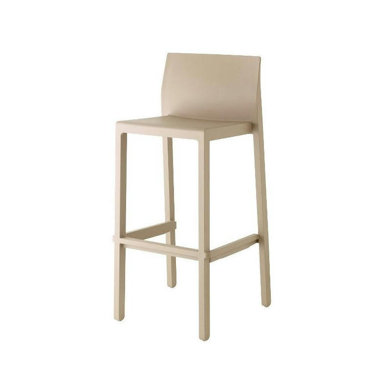 KATE - Tabouret design en plastique taupe
