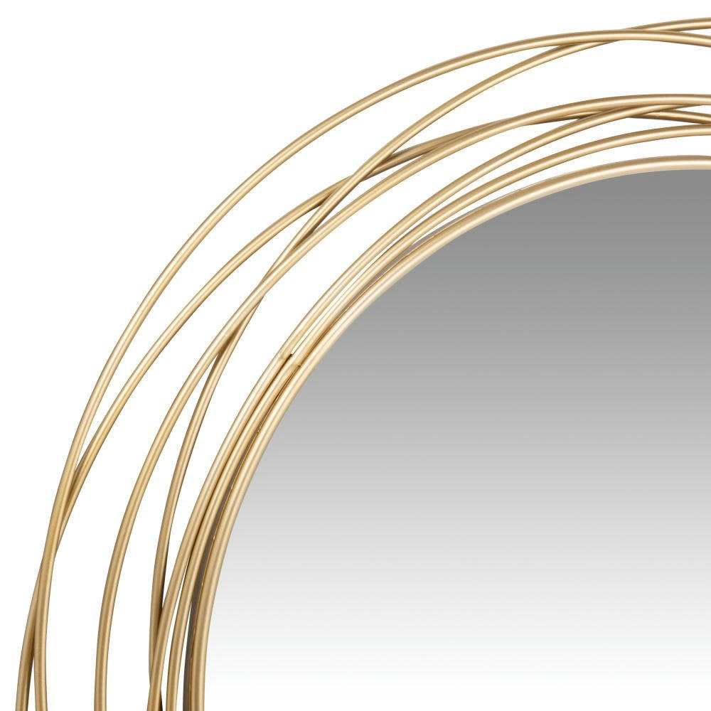 DUBAI - Miroir rond en métal filaire doré 91x94