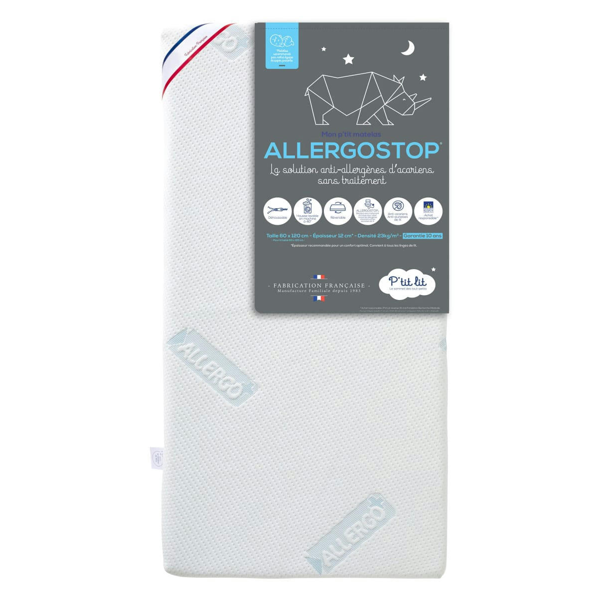 ALLERGOSTOP - Matelas bébé anti acarien et anti punaises de lit 70x140