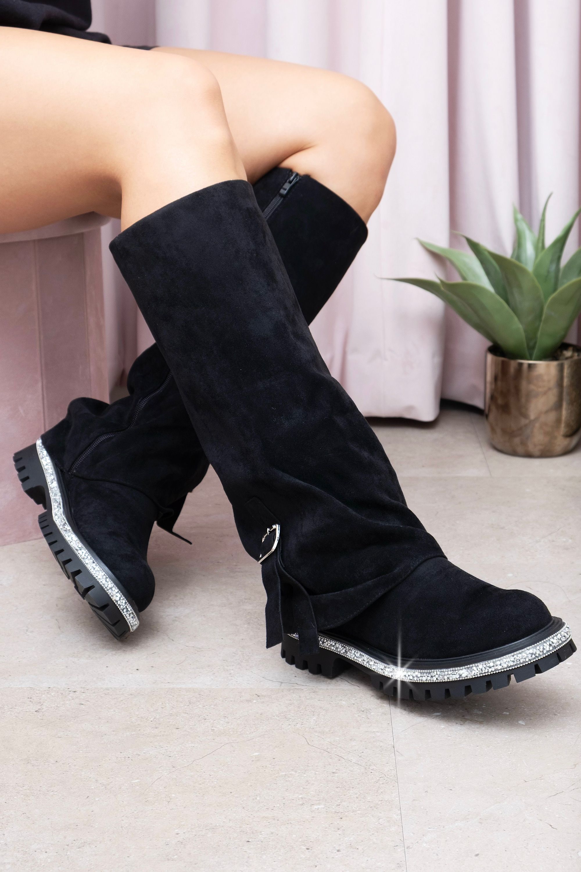 Love Lemonade Crystal Trim Wild Obsession Knee High Boots