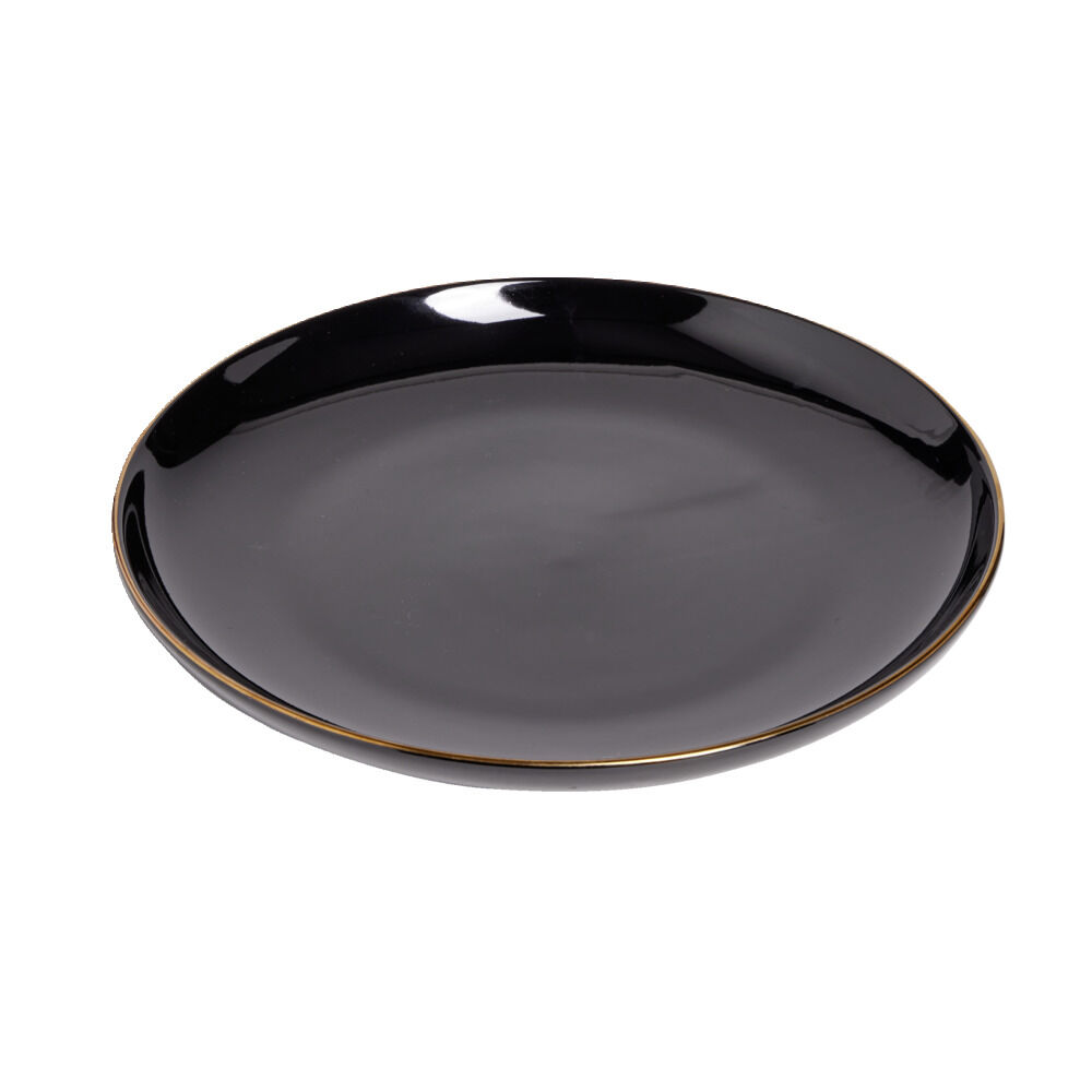 Assiette plate ronde Oslo faïence noire Ø27cm