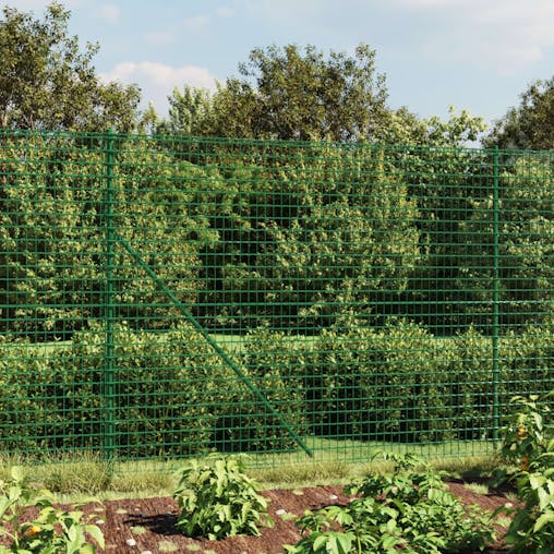 NNEVL Wire Mesh Fence with Spike Anchors Green 1.6x25 m