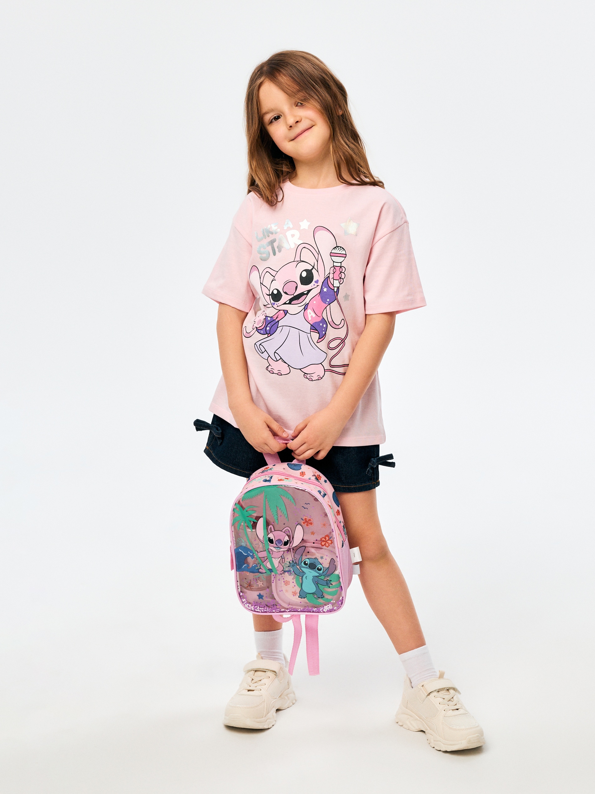 Bawełniana koszulka z nadrukiem Stitch