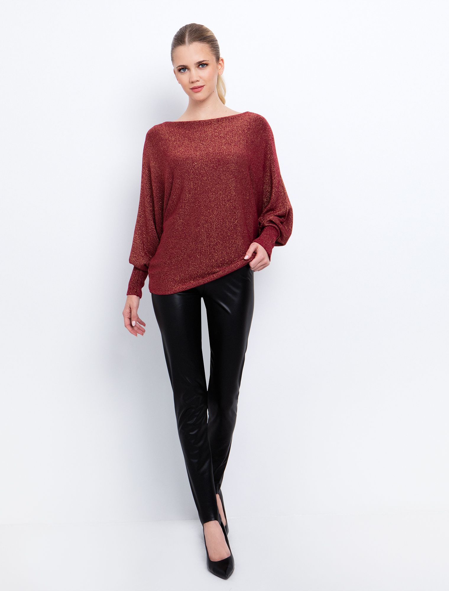 Lurex μπλούζα σε ριχτή γραμμή