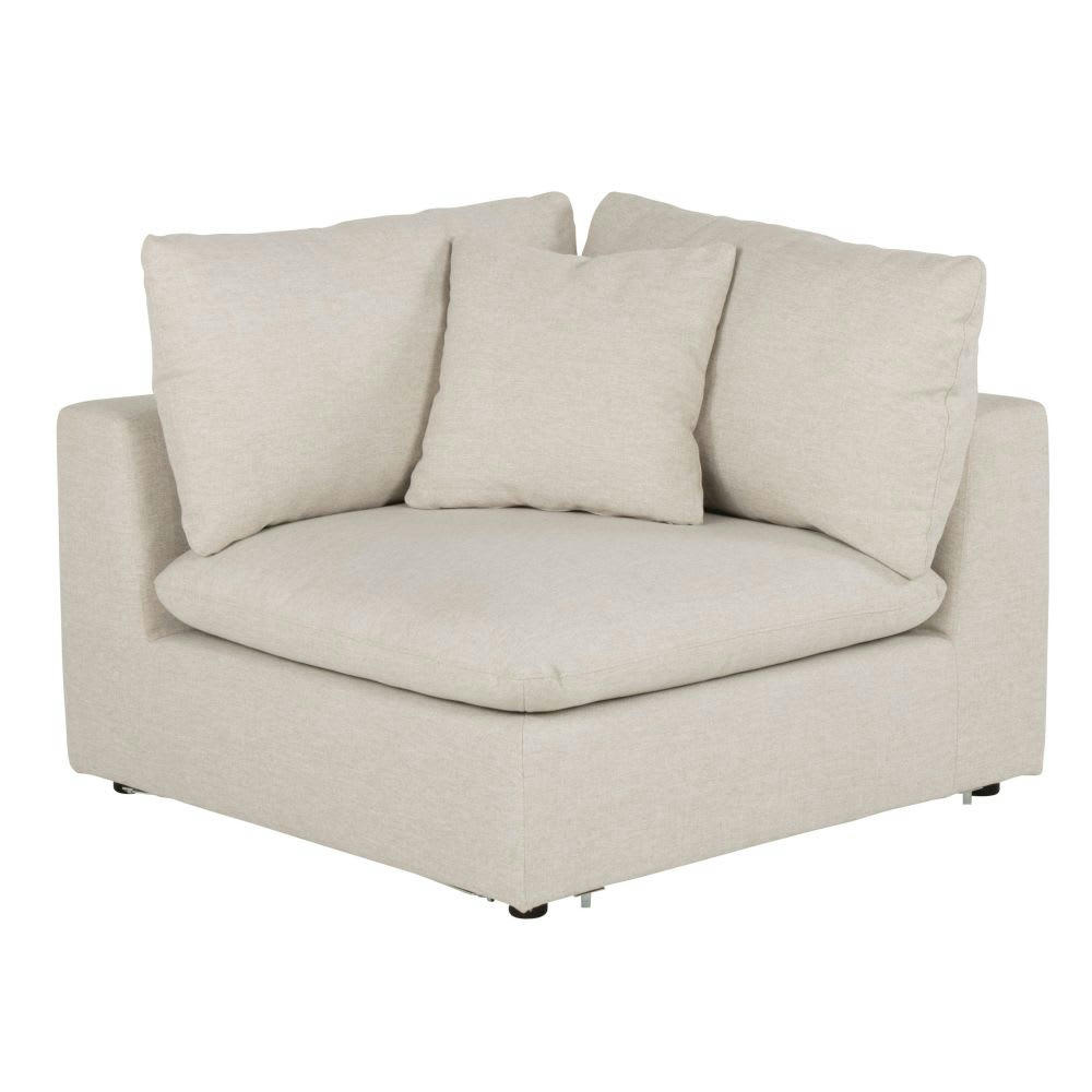 Lazlo - Angle pour canapé modulable en tissu reyclé beige
