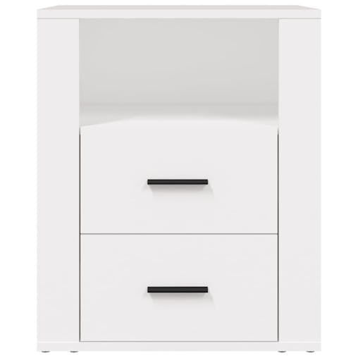 NNEVL Bedside Cabinet White 50x36x60 cm Engineered Wood