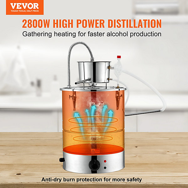 Distillateur Alambic Intégré 50 L, Inox Alimentaire avec Pompe, Kit de Brassage.