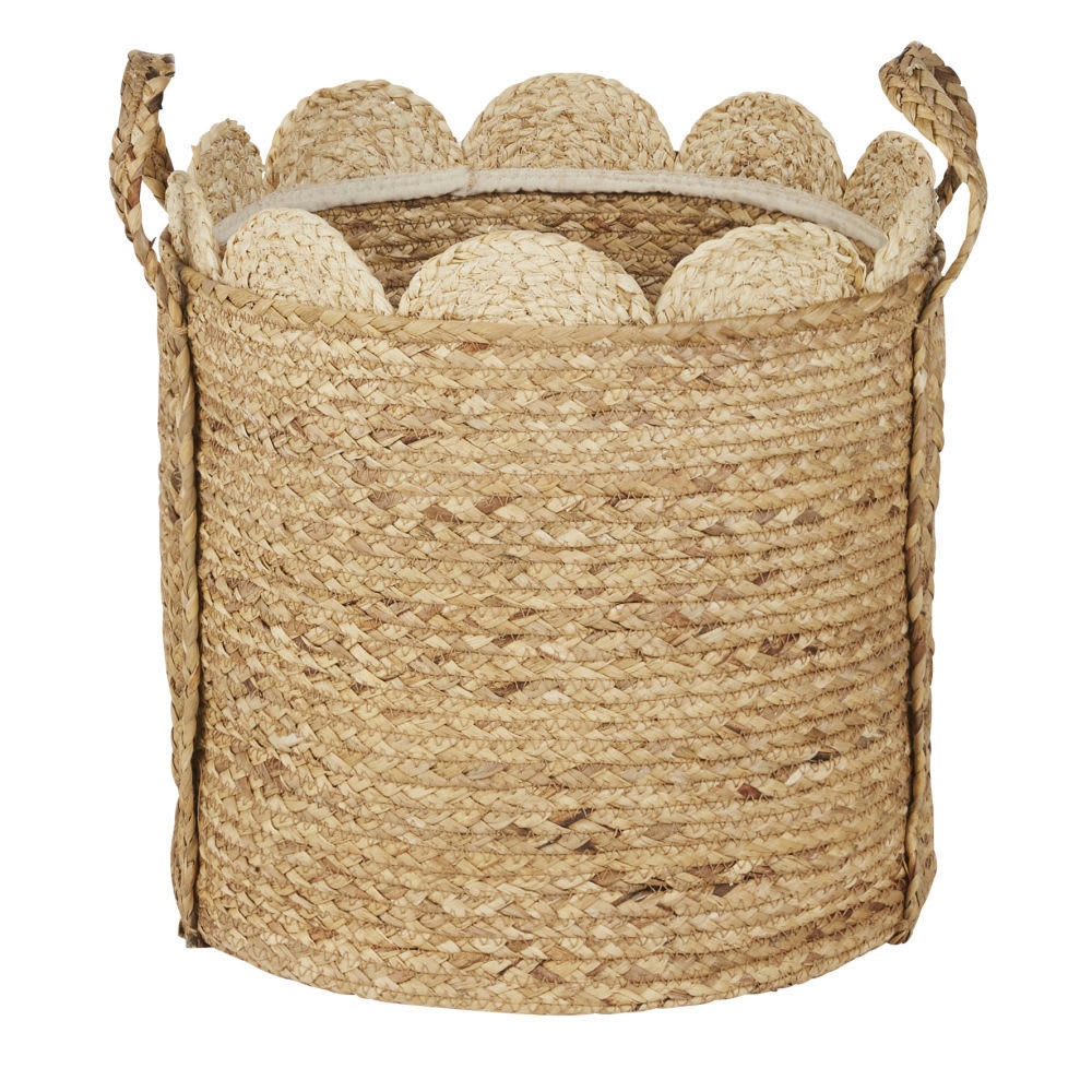 MANON - Panier de rangement en fibre végétale beige