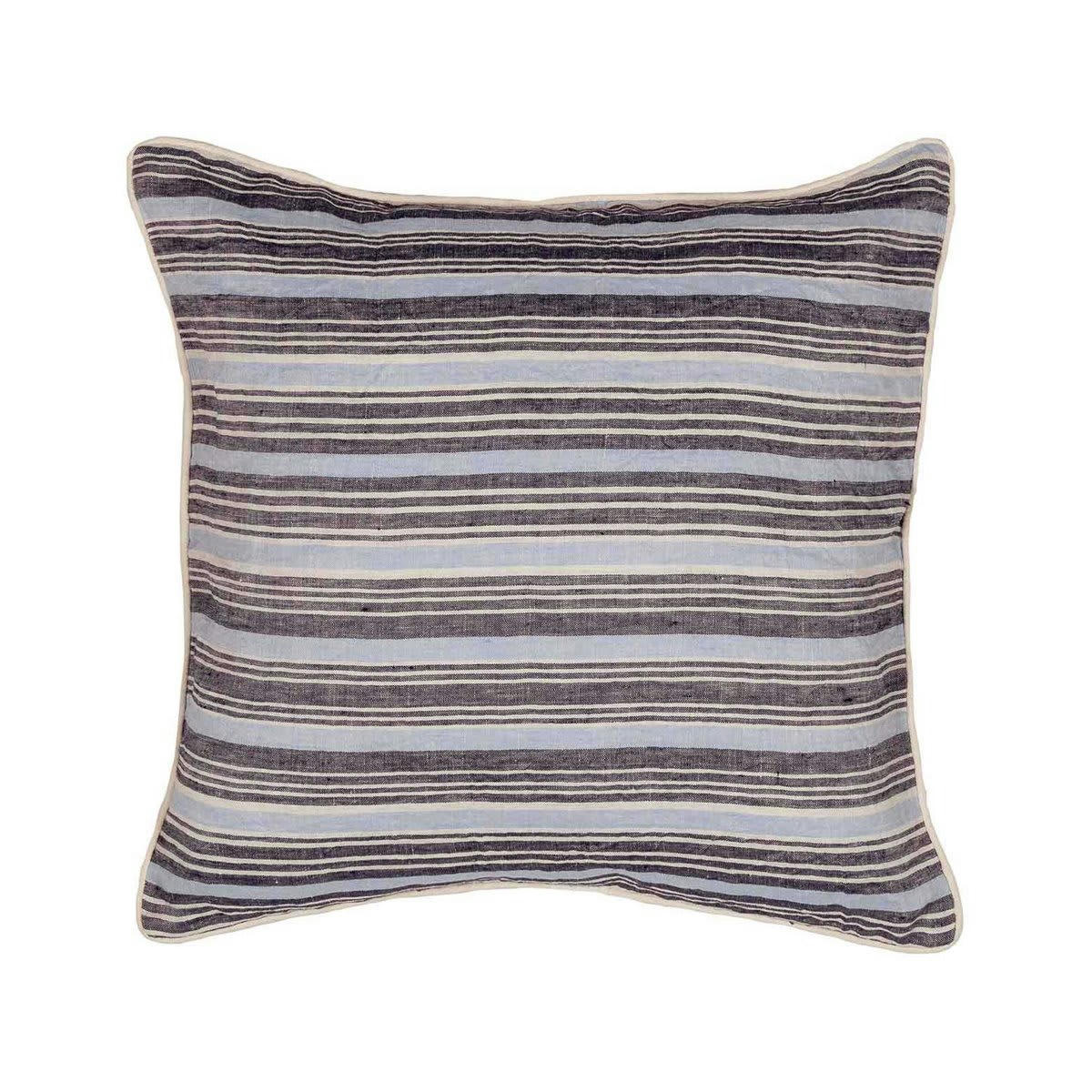 TEKSADA GRAPHIC - Coussin en lin/coton lavé  indigo 45x45 cm