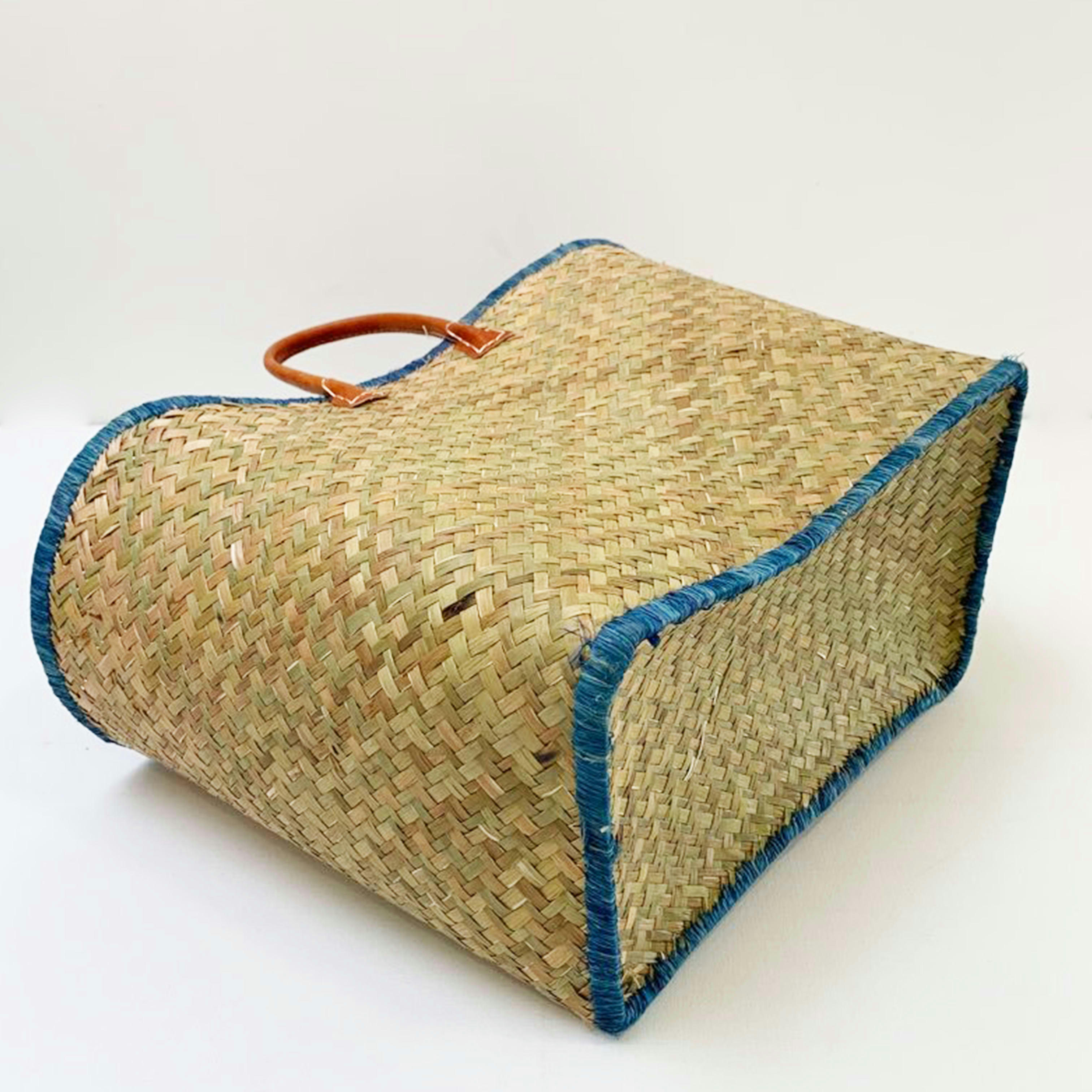 PANIERS PENJY GM - Panier naturel et bleu turquoise penjy GM