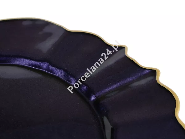 Patera szklana na nodze 32 cm Villa Italia - Mathilda fioletowa AK273