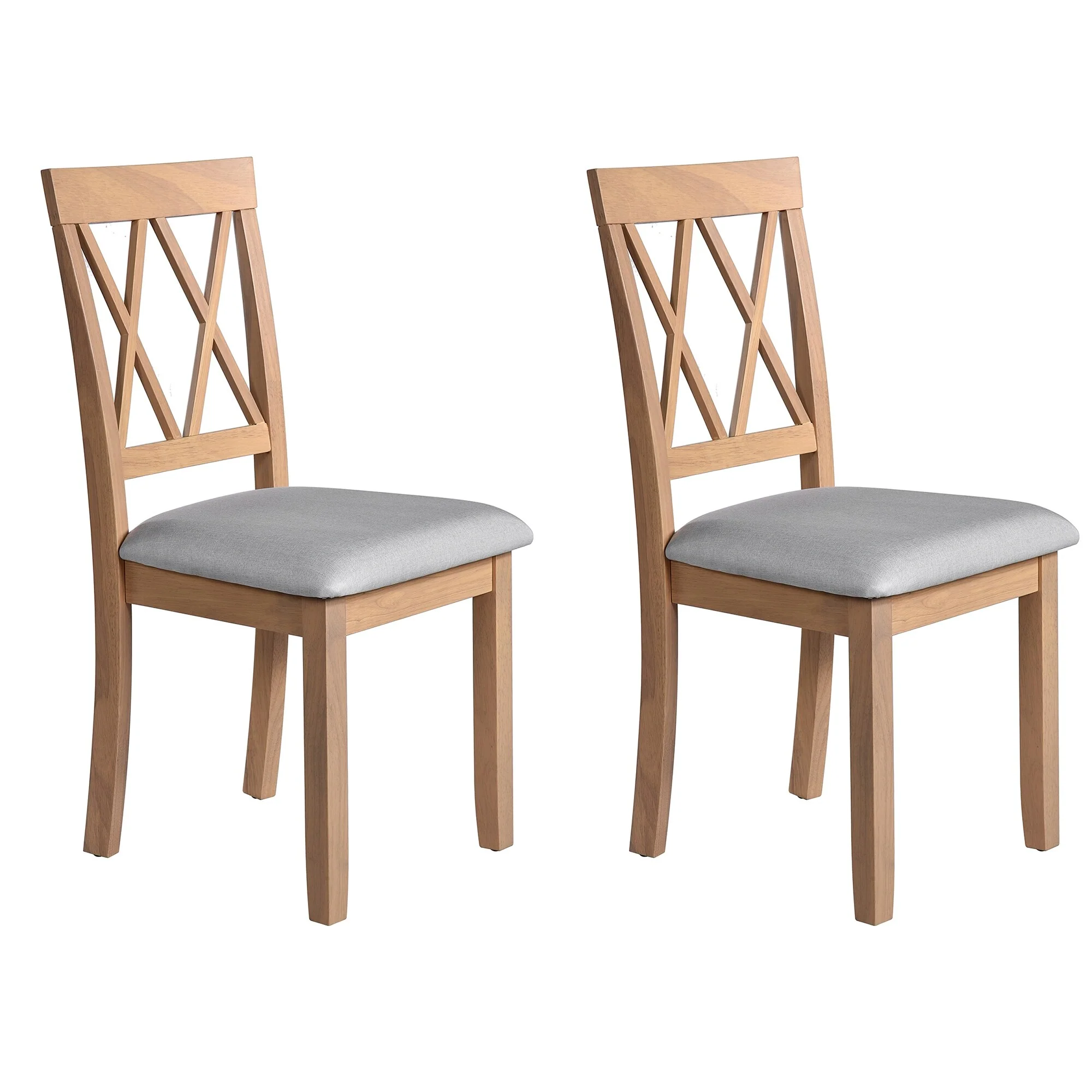 Dining Room Chairs Set of 2, Accent Diner Chairs Upholstered Fabric Side Kitchen Chairs with Solid Wood Legs and Padded Seat