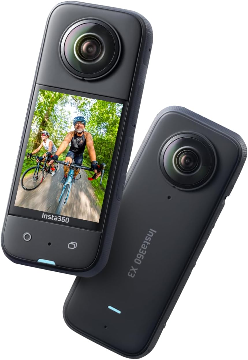 Insta360 X3 - Waterproof 360 Action Camera with 1/2 48MP Sensors  5.7K 360 Active HDR Video  72MP 360 Photo  4K Single-Lens  60fps Me Mode  Stabilization  2.29 Touchscreen  AI Editing  Live Stream