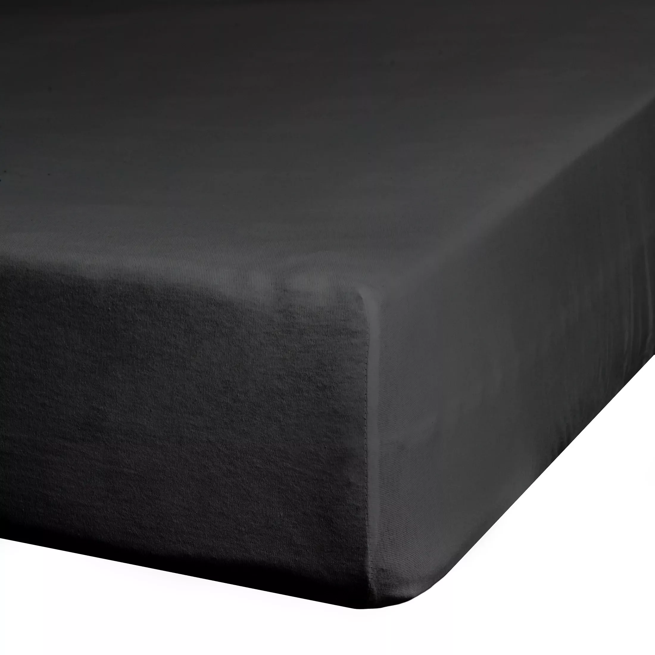 Prześcieradło jersey z gumką 140x200 cm z bawełny kolor czarny 125 g/m2 Design 91