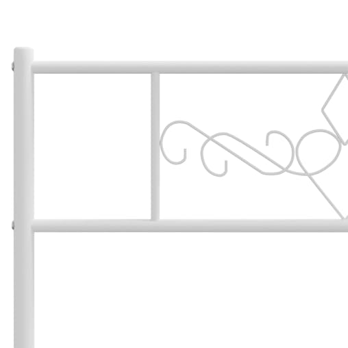 NNEVL Metal Bed Frame with Headboard White 107x203 cm