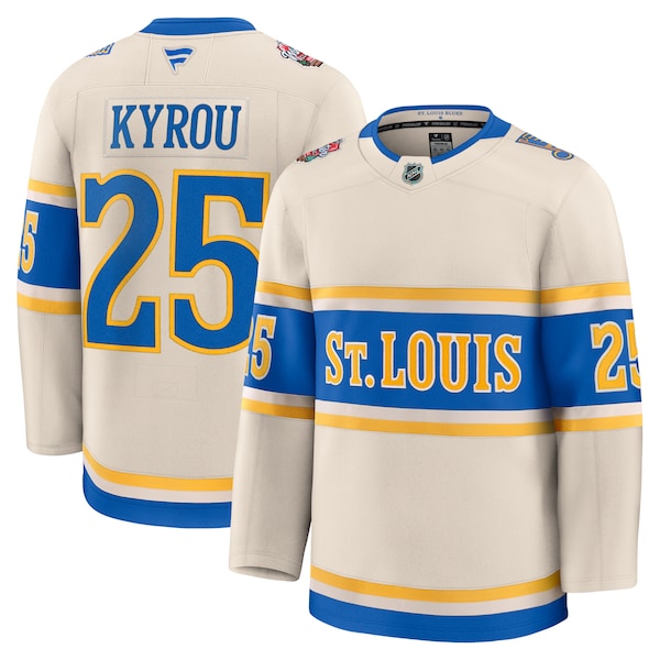 Jordan Kyrou St. Louis Blues  2025 NHL Winter Classic Premium Player Jersey - Cream